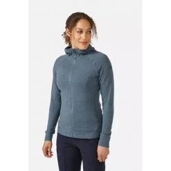 Bluza trekkingowa damska Rab Nexus Hoody. Niebieskie bluzy RAB, l, bez wzorów, bez kaptura. Za 379.99 zł.