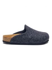 Comfortfusse Wełniane kapcie w kolorze ciemnoszarym rozmiar: 41. Czarne obuwie domowe Comfortfüße, bez wzorów, z materiału, z okrągłym noskiem, bez zapięcia. Za 260.99 zł.