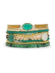 HIPANEMA Pozłacana bransoletka "Narcisse" rozmiar: onesize. Zielone bransoletki HIPANEMA, pozłacane. Za 218.75 zł.