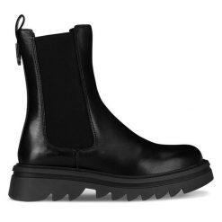 Botki Lasocki. Czarne botki Lasocki, bez wzorów, bez obcasa, na płaskiej podeszwie, bez zapięcia. Za 289.99 zł.