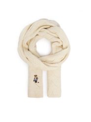 Polo Ralph Lauren Szalik 455P23849001 Kremowy. Białe rękawiczki Polo Ralph Lauren, bez wzorów, z wełny. Za 599.99 zł.