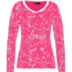 Sweter bonprix ciemnoróżowo-biały. Swetry marki bonprix. Za 79.99 zł.