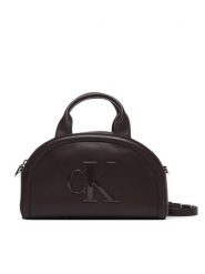 Calvin Klein Torebka Bold Ck Dome Crossbody LV04F3895G Bordowy. Czerwone torebki klasyczne Calvin Klein, bez wzorów, ze skóry, bez dodatków. Za 409.99 zł.