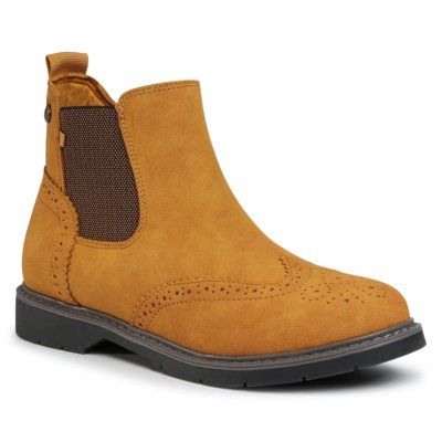 S.Oliver RED LABEL 5/5-25444/25 Żółty. Żółte botki s.Oliver RED LABEL, bez wzorów, z materiału, bez obcasa, bez zapięcia. Za 239.99 zł.