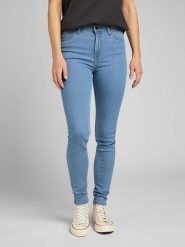 Lee Dżinsy "Scarlett" - Skinny fit - w kolorze błękitnym rozmiar: W31/L29. Niebieskie jeansy Lee, l, z aplikacjami, z podwyższonym stanem. Za 149.66 zł.