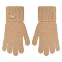 Rękawiczki Damskie Weekend Max Mara. Brązowe rękawiczki Weekend Max Mara, bez wzorów, z dzianiny. Za 469.99 zł.