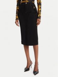 Versace Jeans Couture Spódnica jeansowa 79HAE84M DT037 Czarny Slim Fit. Czarne spódnice Versace Jeans Couture, m, bez wzorów, z bawełny. Za 1,669.00 zł.