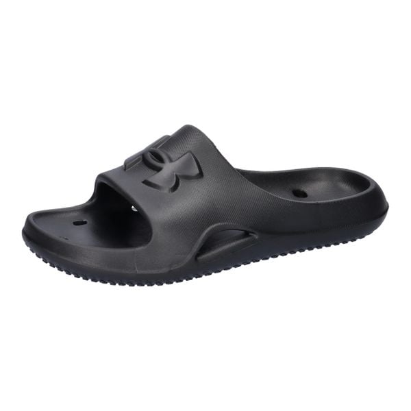 Klapki damskie Under Armour Locker V. Czarne klapki Under Armour, bez wzorów, z materiału, bez obcasa. Za 125.35 zł.