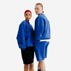 Bluza okrągły dekolt unisex Elementals. Niebieskie bluzy DECATHLON, xl, bez wzorów, z bawełny, bez kaptura. Za 149.99 zł.