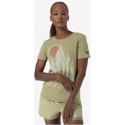 Koszulka z krótkim rękawem damska SUPER.NATURAL Etretat Cliffs Tee. Zielone koszulki sportowe super.natural, bez wzorów, bez ramiączek. W wyprzedaży za 322.99 zł.
