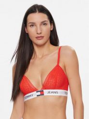 Tommy Jeans Biustonosz braletka UW0UW05156 Czerwony. Czerwone biustonosze Tommy Jeans, bez wzorów, z jeansu. Za 99.99 zł.