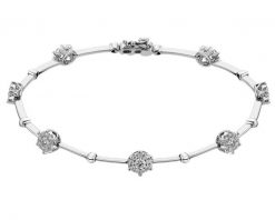 Bransoletka z białego złota z brylantami - 18 cm - 0,90 ct - próba 585. Białe bransoletki Apart, z brylantem, złote. Za 15,590.00 zł.
