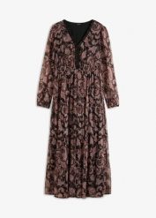 Długa sukienka. Czarne sukienki bonprix, na imprezę, bez wzorów, z koronki, bez kołnierzyka, bez ramiączek, maxi. Za 159.99 zł.