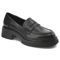 Czarne Mokasyny S.Barski Eleganckie Wsuwane Obuwie Damskie. Czarne mokasyny S.BARSKI, bez wzorów, ze skóry, bez obcasa. Za 239.00 zł.