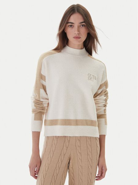 Guess Golf W5BR78 Z4242 Écru Relaxed Fit. Golfy Guess, l, z aplikacjami, z syntetyku, bez ramiączek. Za 349.99 zł.