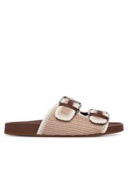 Weekend Max Mara Klapki 2615521055600 Beżowy. Brązowe klapki Weekend Max Mara, bez wzorów, z materiału, bez obcasa. Za 1,259.00 zł.