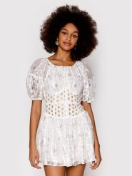 For Love & Lemons Sukienka koktajlowa Lupita CD2482 Biały Slim Fit. Białe sukienki For Love & Lemons, s, bez wzorów, z wiskozy, wizytowe, bez kołnierzyka, bez ramiączek. Za 2,069.00 zł.
