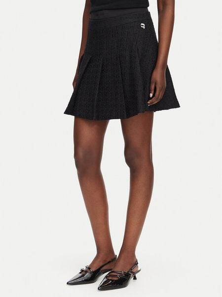 KARL LAGERFELD Spódnica mini B3W12021 Czarny A-Line Fit. Czarne spódnice KARL LAGERFELD, bez wzorów, z syntetyku, mini, trapezowe. Za 999.99 zł.