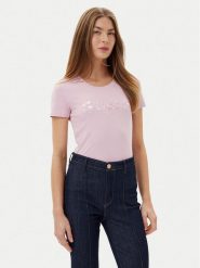 Guess T-Shirt W5GI17 J1314 Różowy Slim Fit. Czerwone t-shirty Guess, s, z aplikacjami, z bawełny, bez kołnierzyka, bez ramiączek. Za 119.99 zł.