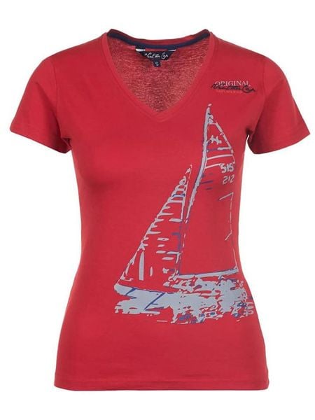 Vent du Cap Koszulka "Adrio" w kolorze czerwonym rozmiar: XL. Czerwone bluzki Vent du Cap, xl, bez wzorów, z bawełny, bez kołnierzyka, bez ramiączek. Za 59.95 zł.