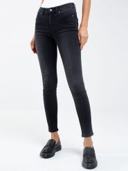BIG STAR Dżinsy "Adela" - Skinny fit - w kolorze czarnym rozmiar: W30/L30. Czarne jeansy Big Star, l, z aplikacjami. Za 127.65 zł.