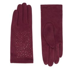 Rękawiczki Nine West. Czerwone rękawiczki Nine West, bez wzorów, z dzianiny. Za 39.99 zł.