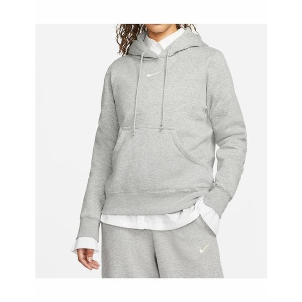 Bluza z kapturem damska Nike Phoenix Fleece szara. Szare bluzy Nike, bez wzorów, z bawełny, z kapturem. W wyprzedaży za 231.10 zł.