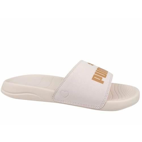 Klapki damskie Puma Popcat 20 Coquette. Czerwone klapki Puma, bez wzorów, z materiału, bez obcasa. Za 209.99 zł.