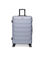 GINO ROSSI Walizka duża CEO-GIN-L-003-05-SILVER3 Srebrny. Szare walizki Gino Rossi, bez wzorów, duże. Za 299.99 zł.