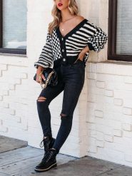 Milan Kiss Kardigan w kolorze czarno-białym rozmiar: M. Białe kardigany Milan Kiss, m, bez wzorów. Za 195.99 zł.