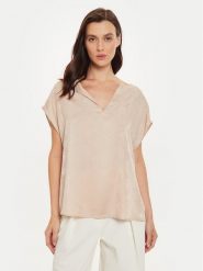 Sisley Bluzka 57U5LQ07Q Beżowy Regular Fit. Brązowe bluzki Sisley, m, bez wzorów, z wiskozy, bez kołnierzyka, bez ramiączek. Za 159.99 zł.