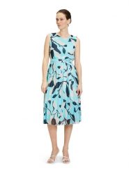 BETTY & CO Sukienka w kolorze biało-turkusowo-czarnym rozmiar: 36. Białe sukienki Betty & Co, bez wzorów, bez kołnierzyka, bez ramiączek, midi. Za 122.96 zł.
