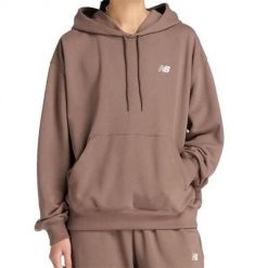 Bluza sportowa damska New Balance WT41507ABP. Brązowe bluzy New Balance, l, bez wzorów, z materiału, z kapturem. Za 351.00 zł.