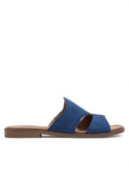 Lasocki Klapki WI23-FOXI-57 Niebieski. Niebieskie klapki Lasocki, bez wzorów, ze skóry, bez obcasa. Za 149.99 zł.