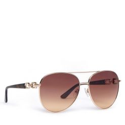 Okulary przeciwsłoneczne Guess. Brązowe okulary przeciwsłoneczne Guess, z aplikacjami. Za 539.99 zł.