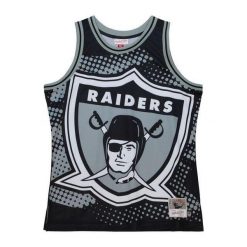 Koszulka NFL Mitchell & Ness Big Face 7.0 Fashion Oakland Raiders. Czarne bluzki Mitchell & Ness, bez wzorów, sportowe, bez kołnierzyka, bez ramiączek. Za 353.50 zł.