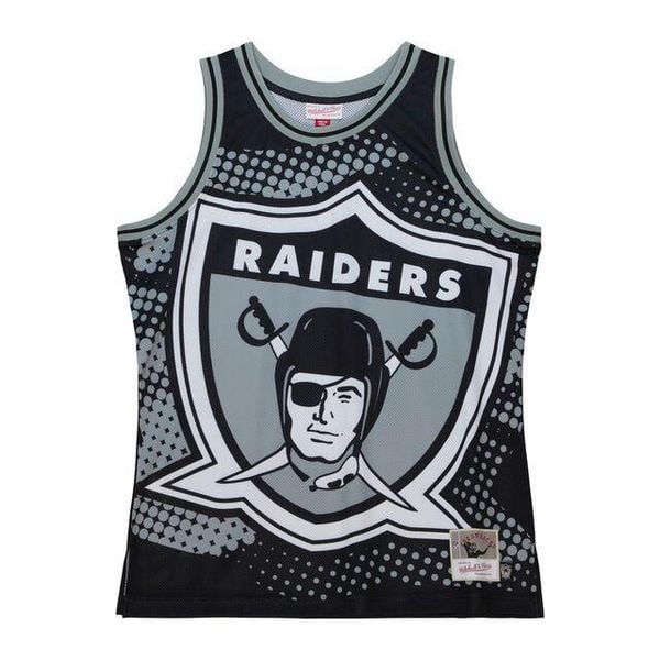 Koszulka NFL Mitchell & Ness Big Face 7.0 Fashion Oakland Raiders. Czarne bluzki Mitchell & Ness, bez wzorów, sportowe, bez kołnierzyka, bez ramiączek. Za 353.50 zł.