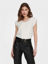 ONLY Bluzka Jasmina 15252241 Biały Regular Fit. Białe bluzki Only, xl, bez wzorów, z wiskozy, bez kołnierzyka, bez ramiączek. Za 99.99 zł.
