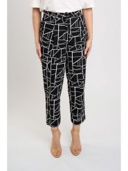 Marks & Spencer Spodnie w kolorze czarno-białym rozmiar: 38/L31. Czarne spodnie materiałowe Marks & Spencer, l, bez wzorów, z materiału, z podwyższonym stanem. Za 74.81 zł.