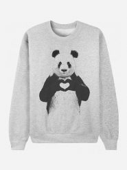WOOOP Bluza "Love Panda" w kolorze szarym rozmiar: XL. Szare bluzy Wooop, xl, bez wzorów, z bawełny, bez kaptura. Za 95.69 zł.