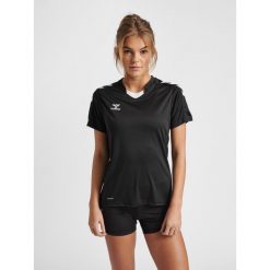 Koszulka sportowa z krótkim rękawem damska Hummel Core XK Poly Jersey S/S Woman. Czarne koszulki sportowe Hummel, bez wzorów, z jersey, bez ramiączek, do piłki nożnej. Za 84.00 zł.