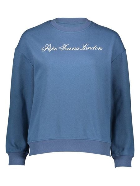 Pepe Jeans Sweter w kolorze niebieskim rozmiar: L. Niebieskie swetry Pepe Jeans, l, bez wzorów, z jeansu, bez ramiączek. Za 122.38 zł.