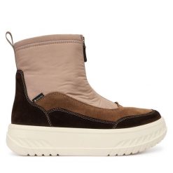 Botki Ara. Brązowe botki Ara, bez wzorów, z gore-texu, bez obcasa, na płaskiej podeszwie, bez zapięcia. Za 579.99 zł.