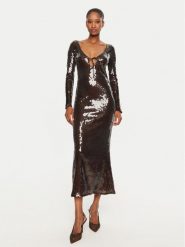 BARDOT Sukienka koktajlowa Verona 58859DB Brązowy Slim Fit. Brązowe sukienki Bardot, bez wzorów, z syntetyku, wizytowe, bez kołnierzyka, bez ramiączek. Za 549.99 zł.