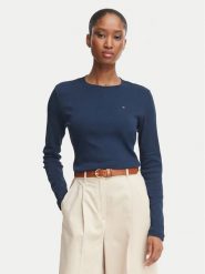 Tommy Hilfiger Bluzka Cody WW0WW53689 Granatowy Slim Fit. Niebieskie bluzki TOMMY HILFIGER, m, bez wzorów, z bawełny, bez kołnierzyka, bez ramiączek. Za 209.99 zł.
