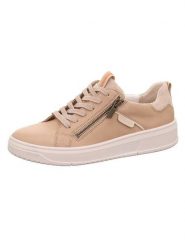 Legero Skórzane sneakersy "Rejoise" w kolorze beżowym rozmiar: 37,5. Brązowe trampki Legero, bez wzorów, bez zapięcia. Za 242.13 zł.