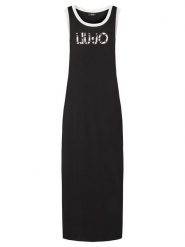 Liu Jo Beachwear Sukienka codzienna VA5134 JS360 Czarny Regular Fit. Czarne sukienki Liu Jo Beachwear, na co dzień, m, bez wzorów, z wiskozy, bez kołnierzyka, bez ramiączek, proste. Za 309.99 zł.