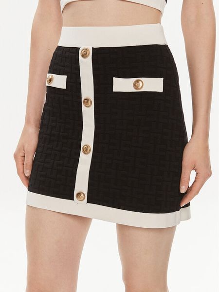 Elisabetta Franchi Spódnica mini GK-98B-42E2-004477 Czarny Slim Fit. Czarne spódnice Elisabetta Franchi, bez wzorów, z wiskozy, mini. Za 649.99 zł.