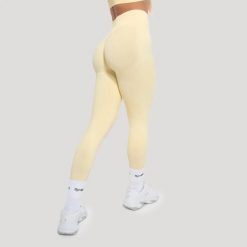 Legginsy damskie fitness bezszwowe Luma. Żółte legginsy GYMBEAM, m, bez wzorów, z elastanu, z podwyższonym stanem. Za 110.90 zł.