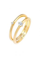 Elli DIAMONDS Ladies Solitaire Elegant Classic z diamentami (0,13 ct.) w 925 Sterling Silver Pierścionki 1 ct Damski. Szare pierścionki Elli DIAMONDS, z diamentem, srebrne. Za 923.99 zł.